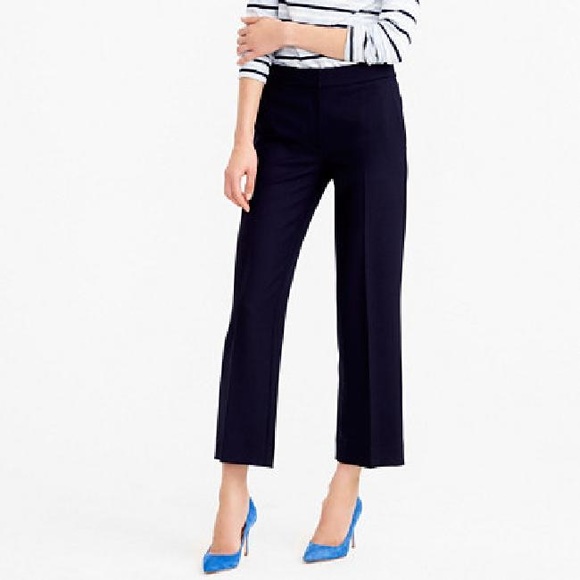 J. Crew Pants - J. Crew Super 120’s Navy Cropped Wool Patio Pant
